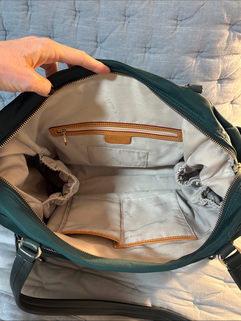 MZ Wallace Tribeca Traveler Tote in Green - Picture 7 of 10